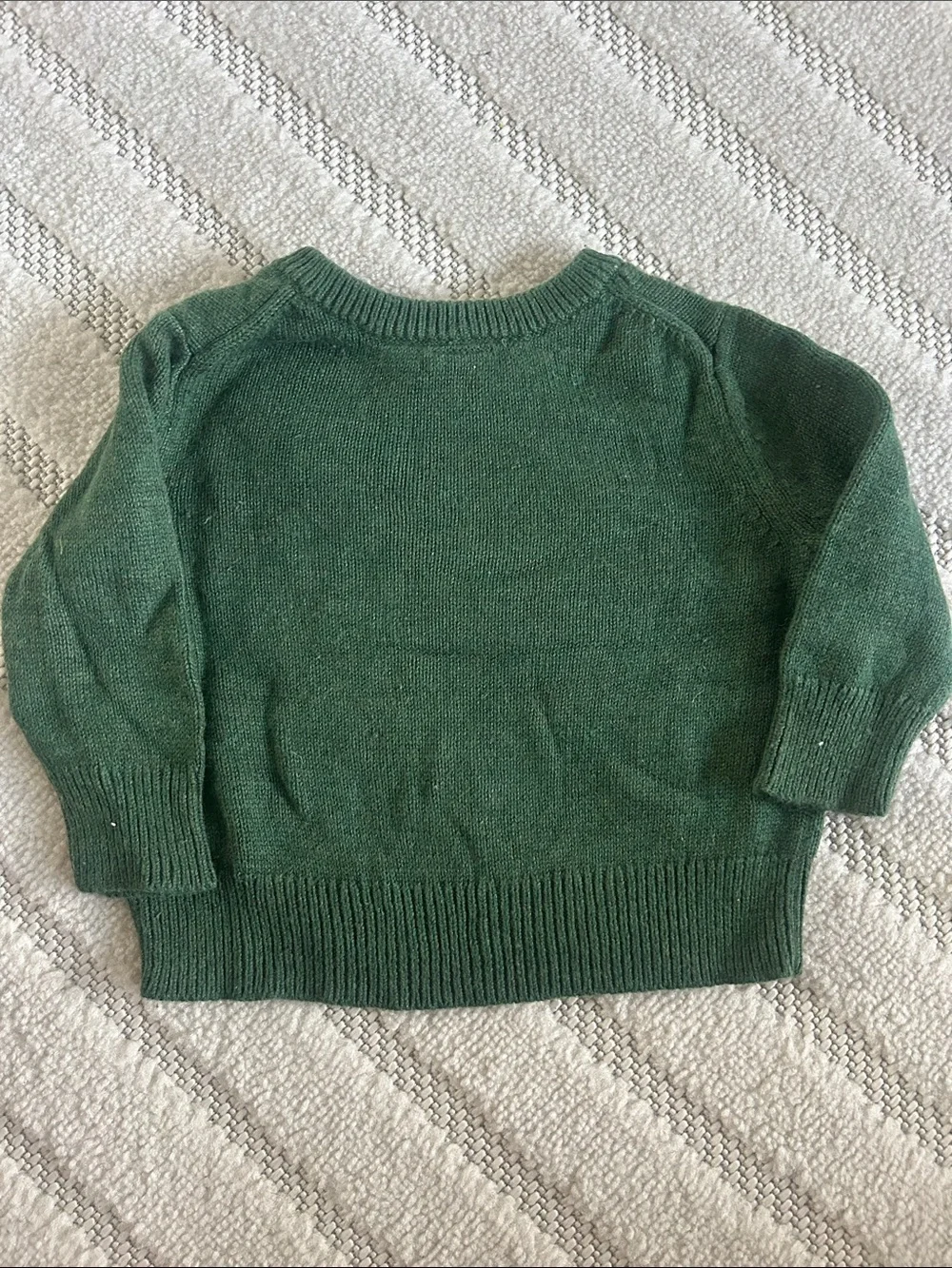 GAP Green Knit Sweater with Navy Whale and Yellow Spout